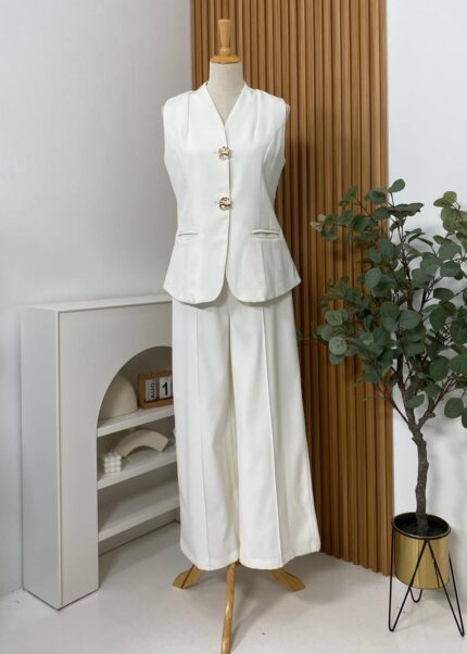 Laura Blazer Set Pant Offwhite